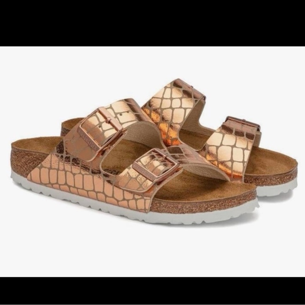 NEW Birkenstock Unisex Adult Arizona Gator Gleam Size UK 37 US 6L  $115
